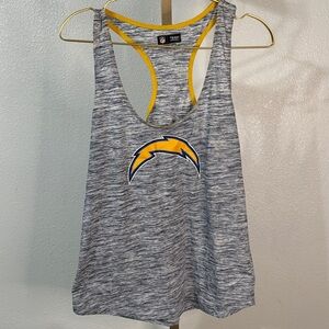 NFL CHARGERS Team Apparel Heathered Gray and Yellow Top